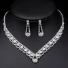 Rhinestone Crystal Bridal Jewelry Sets for Women Necklace Earrings Set Wedding Jewelrys Accessories305E