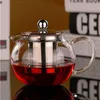 Odporne na ciepło szklane herbatę Zestaw kwiatowy Puer Kettle Coffee Teapot Dogodne z Infuser Office Home Teacup329m