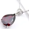 Luckyshine Excellent Shine Water Drop Red Garnet Pendants Wedding Party For Womens Zircon Charms Pendants Necklaces260D