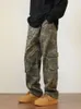 Men's Pants Foufurieux Camouflage Cargo Pants with Pocket Men Army Green Loose Alt Clothes Grunge Hip Pop Trouser Y2k Jeans Streetwear MEN 231129