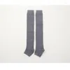 Chaussettes femme antidérapantes couleur unie pression cuisse pour pied sur genou japonais mince empilé à manches longues Look