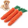 Jouets pour chiens à mâcher 1 PC jouet pour chien carotte noeud corde balle coton corde haltère chiot nettoyage dents jouet à mâcher Durable tressé résistant aux morsures fournitures pour animaux de compagnie 231129