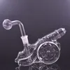 Créativité artistique 14mm femelle Dab Rig conduite d'eau en verre Bong narguilé forme d'artillerie barboteur fumer conduite d'eau avec tuyaux de brûleur à mazout en aval