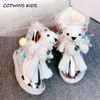 Stiefel Mädchen Schnee Winter Kinder Kurze Chelsea Warme Pelz Niedlichen Cartoon Kinder Schuhe Dicke Sohle Plattform 231128