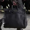 レザーハンドバッグ50cm黒い大きなバッグ2023キャパシティビジネスフィットネス荷物l