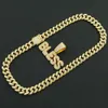 Legal diamante incrustado carta personalizado emenda colar de pingente de ouro, nova corrente cubana popular para homem