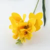 Fausse décoration florale 3D, 6 pièces, Film plastique, sensation de Cymbidium, branche de fleur artificielle avec feuille pour mariage, Arrangement floral à domicile