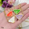 Collier pendentif de luxe en forme de Triangles plaqué or, bijoux émaillés de 4 couleurs, cadeau pour femmes