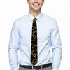 Papillon Cravatta con stampa a catena Design dorato Abbigliamento quotidiano Collo da festa Moda cool per uomo Cravatta con colletto Regalo di compleanno