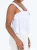 Tanques femininos Chronstyle Women Summer Spaghetti Strap Camis Tops Y2K Ruffles casuais sem mangas de pescoço de pescoço de pescoço