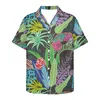 Erkek sıradan gömlekler desen çiçek plajı erkekler gömlek yaz kısa kollu hawaii erkekler için hızlı kuru tee giysileri