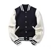 Mens Jackets Moruancle Uni College Varsity Baseball Solid Color Fashion Letterman Outerwear For Couples Uniform Drop Delivery Apparel Dhux2