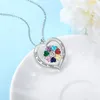 Colares de pingente colar de coração personalizado com 18 nome gravura personalizado birthstone jóias presente de aniversário para mãe avó 231128