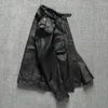 Męskie dresy, może khaki vintage pierwsza warstwa czysta skórzana skórzana krowiowa kurtka motocyklowa stara kurtka motocyklowa