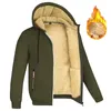 Herenjassen Heren Herfst Winter Warm Fleecejack Mode Casual Soild Kleur Lange mouw Zak Katoenen jas met capuchon Top Chaquetas Hombre