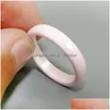 Cluster Rings Dicarlun Black White Pink Blue Ceramic 4 Mm 6 Rhombus Ring Jewelry For Women Cute Minimalist Size 7 8 9 Drop Delivery Dhsa1