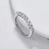 Bröllopsringar Luster Ring Diamond Engagement 925 Sterling Silver 18K White Gold Plated Band for Women Jewelry 231128