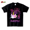 家族を一致させる衣装Kaus Ulang Tahun Unicorn Anak Perempuan Pakaian Baju Cocok Pesta Keluarga Setelan Nama Pribadi Untuk Anak 230428