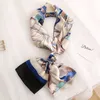 Scarves Luxury brand Small Tie Silk Scarf Women Hair Band Kerchief Wrist Ribbons Head Neck Silk Satin Bag Scarfs Long Skinny Scarves J230428