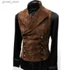 Herrenwesten Vintage Rot Wildleder Anzug Weste Männer 2022 Marke Zweireiher Anzug Westen Weste Casual Slim Ärmellose Steampunk Gilet Homme 3XL Q231129