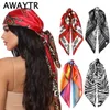 Halsdukar bortr kvinnor tryck blommor hår båge halsduk knut muslim hatt bandana halsduk pekband turban huvud wrap kerchief lady hår tillbehör j230428