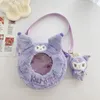 Cute cartoon transparent bag Kuromi circular PVC crossbody bag