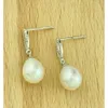 Boucles d'oreilles en forme de goutte en or blanc 14 carats, cadeau tendance, avec perles et diamants, pour femmes