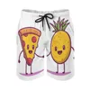 Shorts pour hommes ananas et Pizza planche fruits hommes plage maillots de bain Polyester drôle maillot de bain