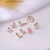 Stud 1pc rostfritt stål Helix Stud Tragus örhängen minimalistisk runda CZ Little Flower Brosk Rook tuff conch örat piercing örhänge yq231128