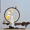 Fragrance Lamps Zen Backflow Incense Burner Holder Smoke Waterfall Sticks Led Lamp Ring Ornaments Living Room Office Desk Decor2980