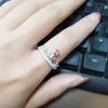 Cluster Rings Lanzyo 925 Sterling Silver Tourmaline Fashion Gift for Women Jewelry Water Drop Fine Wholesale J030501AGX