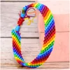 Womens Handmade Rainbow Color Gift Rope Link Bracelets Jewelry New Fancy Adjustable Woven Bracelet