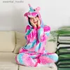 Kobiety Sleep Lounge dorosły jednorożca kreskówka Onesie Kobiety Flanel kijaska Zwierzęc Cosplay One Piece Sleep Fear Zima Grube Jeskuts Wszerzowe miękkie odzież domowa L231129