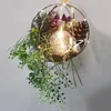 Decorative Flowers Artificial Christmas Hanging Basket LED Light Baskets Garland Pinecone Wreath Door Decoration Festival Ornaments