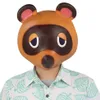 Animal Crossing Tom Nook Маска Косплей Симпатичные Леопардовые Кошки Латексные Маски Шлем Хэллоуин Карнавал Маскарад Партии Костюм Реквизит T20050209R