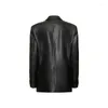 Damenjacken VII 2023 Marke ST Herbstkleidung Vintage Zweireiher Große Silhouette Anzug Lederjacke Angebote