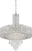 Kroonluchters Wenen volledig spectrum kristal cascade chroom trommel hangende kroonluchter verlichting 19 1/2" breed modern halogeen 9-lichtarmatuur eetkamer