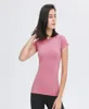 77 Slim Fit Short Sleeve Shirts Yoga Topps Fashion Tshirt Outdoor Fitness Clothes Women Running Sweatshirt3506465