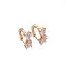 Hoop Earrings ZOSHI Romantic Clear CZ Crystal Bowknot Gold Plated For Women