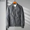 Herren Daunenparkas Mode Warme Kurze Jacke Reißverschluss Vorne Baseball Kragen 90% Grau Ente Puffer Männer Herbst Winter Kleidung 231129