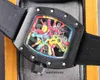 Tasarımcı Phan RM068-01 Cyril Watches Holwatch Aktif Saat Tourbillon Swiss Standart Hareket RM68 Titanyum Seramik Karbon JFKU