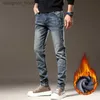 Men's Jeans Polaire Jeans Hommes 2023 Hiver Nouveau Vintage Élastique Mince Épais Chaud Velours Pantalon Mode Coréenne En Peluche Stretch Denim Pantalon L231129