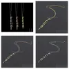 Pendant Necklaces 51Cm Length 10Cm Long Chain F Necklace High Polished Easy Chic Letter Logo Engrave Choker Stainless Steel Gold Sie Dhjgn