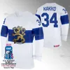 Jam Finland Hockey 2023 IIHF Championnat du monde Jersey Kaapo Kakko Juho Lammikko Jere Sallinen Atte Ohtamaa Teemu Hartikainen Kasperi Kapan