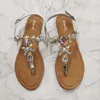 Sandals 2023 Summer Fashion Women's Sandals Rhinestone Decoration Simple and Comfortable Casual Button Women's Sandals Sandalias De Mujer 231129