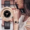 Zegarwatches Women Rhinestone zegarki zwykłe luksusowe kobiety skórzane kwarc zegarowy