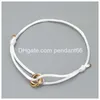 Bangle Zlxgirl Hoogwaardige roestvrijstalen stalen armband 3 metalen gesp lint veter omhoog ketting zijden snaar hand make h0903 druppel afgifte j dhkji