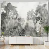 Tapestries Tropical Botanical Garden Tapestry Wall Hanging Bohemian Style Natural Scanery Palm Tree Art Esthetic Bedroom Home Decor