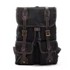 Backpack Vintage Distante Tela para homens para homens 15,6 polegadas Bolsa de laptop bolsa escolar Durante a noite Camping Daypack Rucksack