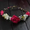 Pinces à cheveux Barrettes femmes mariage fleur guirlande couronne bandeau Floral Rose à la main vacances C1FEHair Tris22